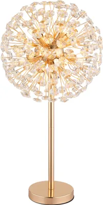 Image de Lampe de table LED, 8 flammes, cristaux, transparent, or, H 65 cm