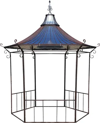 Image de Casa Padrino Pavillon Art Nouveau Ø 250 x H. 365 cm - Différentes couleurs - Pavillon de jardin fait main en fer forgé avec toit en tôle galvanisée - Meubles de jardin