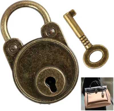Imagen del producto de Cerradura colgante de bronce con diseño vintage, de 4,8 x 3 x 1 cm, ideal para cajas de joyería