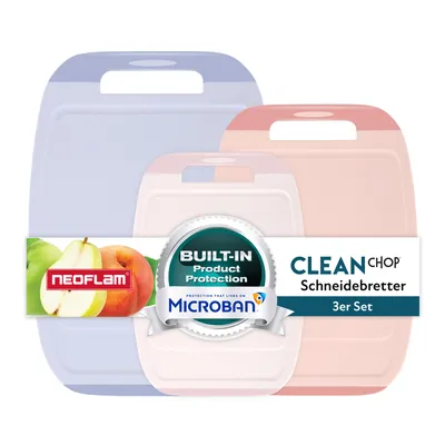 Produktbild von Neoflam - BiJu Antibakterielles Schneidebrettset, 3tlg. - Lila/Pink/Rosa