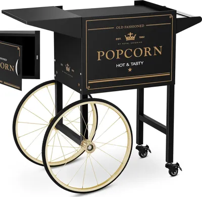 Zdjęcie produktu dla Wózek Podstawa Do Maszyny Do Popcornu Z Szafką Retro 51 X 37 Cm - Czarno-Złoty