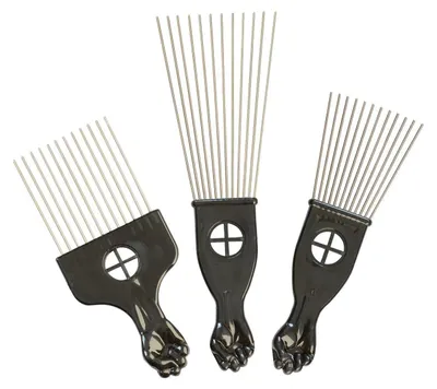 Produktbild von 3er Set Metall Hair Pick Afro Comb Kamm breite Zähne Haar Styling Tools