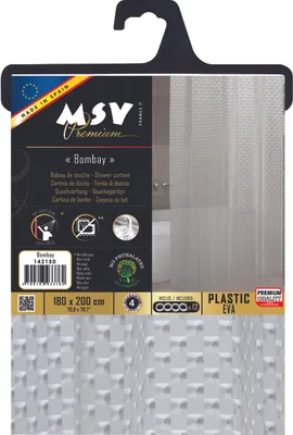 Obrázok produktu pre Cotexsa by MSV Premium Anti-mould Eva 3d Shower Curtain - antibakteriálny, umývateľný, 100% vodotesný - "Bombay" 180x200cm -  Spain