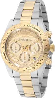 Obrázek produktu pro Invicta Speedway 49908 Pánské Hodinky - Quartz Hnutí - Nerezová Ocel se Zlatým Ciferníkem - 39 mm