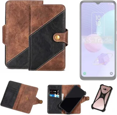 Produktbild von K-S-Trade Handyhülle Schutzhülle Bookstyle Case kompatibel mit TCL 405 Klapphülle Cover Hülle Schutztasche 1x