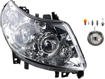 Zdjęcie produktu dla Reflektory pasujące do Fiat Ducato 250, 251, lata produkcji 2011-2014, żarówki H1, H7, światła mijania i drogowe, światła przeciwmgielne. Numery części: 1366101080, 1369495080, 1606664580, 1606926880, 0001366101080, 0001. Producent: Johns