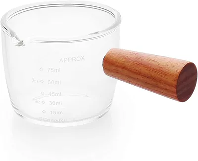 Espresso-Borrelglas 75 ml mit Holzgriff, spülmaschinengeeignet