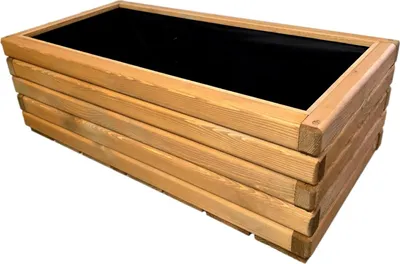 Produktbild von HolzGarden Pflanzkübel Holz 80x30x40 cm Imprägniert Farbe Pinia Wetterfest Blumenkasten Blumentopf Balkon Garten Pflanzkasten 63l