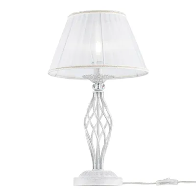 Obrázek produktu pro Stolní lampa Maytoni Grace, stolní lampa E14 bílá, zlatá organza