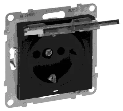 Image de Prise Schuko Legrand SEANO, SL, protection renforcée contre les contacts accidentels, couvercle rabattable, IP21, noir, 1 pièce.