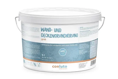 Produktbild von Conluto Wand- und Deckengrundierung grob 5 Liter weiß - strukturbildende Grundierung, Pflanzenesterbasis, Haftbrücke für Lehmputze & Lehm-Edelputze