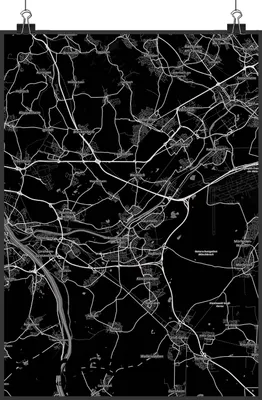 Produktbild von Mr. & Mrs. Panda Bild Flörsheim DIN A3 - Geschenk, Plakat, Wandbild, wanddeko, Stadt, Dorf Karte Landkarte Map Stadtplan, drucke, Posterdruck