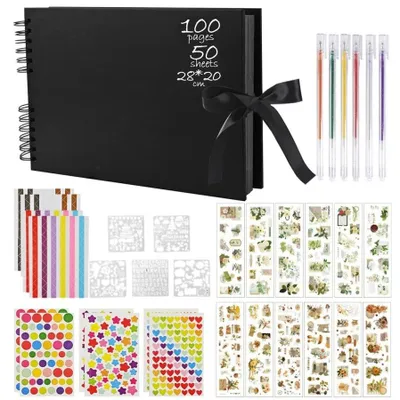 Obrázek produktu pro A4 fotoalbum se 100 černými stránkami pro scrapbooking