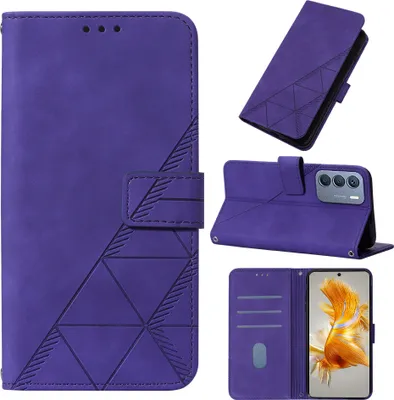Produktbild von Hülle für Infinix Note 30 5G Prägung Flip Leder Kartenfächer Schutzhülle mit Ständer Lila