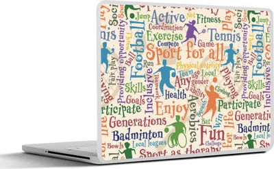Produktbild von MuchoWow® Laptop Aufkleber Sticker Cover Muster - Sport - Alphabet - Zitate 32.5x23.5 cm - Sticker für Laptop - Selbstklebend