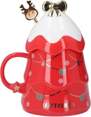 Productafbeelding van Famanu keramische mokken, 500 ml - Rood