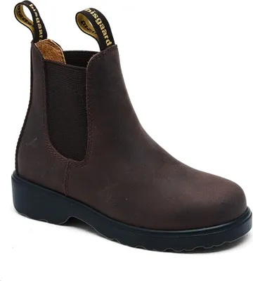 A single brown boot is shown against a white background.