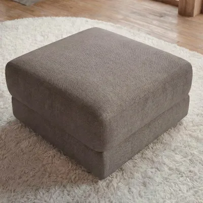 Produktbild von riess-ambiente Hocker LOFT 75cm taupe Vogue Velours Samt Nosagfederung Taschenfederkern Sofahocker