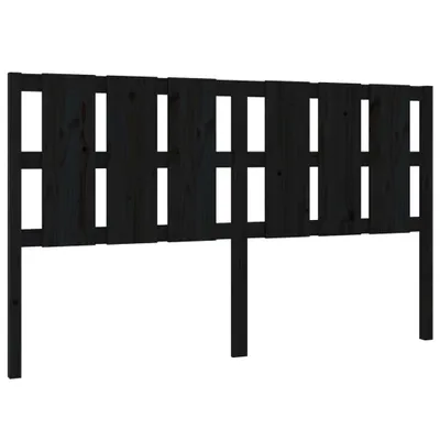 Image de vidaXL Tête de lit noire 185,5x4x100 cm Pin massif