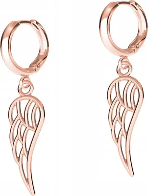 Immagine prodotto di Eleganti orecchini ad ala d'angelo in oro rosa, argento 925