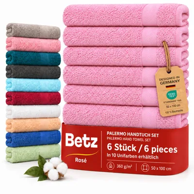 Produktbild von Betz Handtuch Set Palermo – 6er Pack Handtücher 50x100 cm –100% Baumwolle, Handtücher für Bad, Gäste & Alltag –hochwertige Qualität, pflegeleicht rose