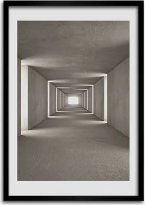 Produktbild von Bild - Bilderrahmen - Foto - 70 cm x 100 cm - MDF - Rahmen - Wandkunst - Konkreter Tunnel