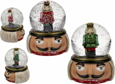 Produktbild von Schneekugel, Nussknacker, auf Sockel, Gesicht