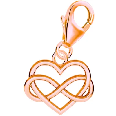 Unendlichkeit Charm Anhänger mit Herz für Ewige Liebe I Rosegold