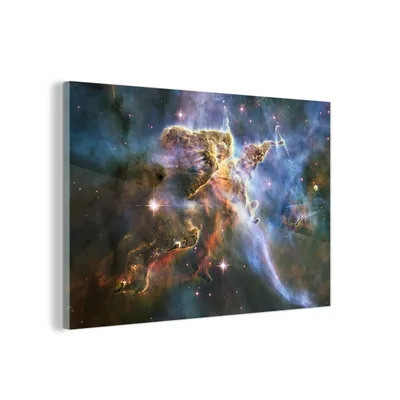 Obrázok produktu pre MuchoWow® Sklenené obrazy - Obrazy na stenu - Foto na skle Galaxia - Hviezdy - Svetlo 120x80cm Nástenná dekorácia zo skla - akrylový sklenený obraz - akrylové