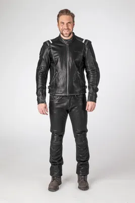 Immagine prodotto di Halvarssons Skalltorp Giacca da moto in pelle Colore: Nero, Taglia: 56