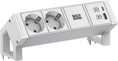Zdjęcie produktu dla Bachmann Desk2 Alu White 2Xcee7/3 1Xusb A/C 22W 0.2M Gst18