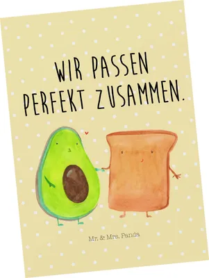 Produktbild von Mr. & Mrs. Panda Grußkarte Avocado Toast - Gelb Pastell - Geschenk, Hochzeit, Ansichtskarte, Toastbrot, Ansichtskarten, Liebe, bildkarte, Postkarten, Postkarte, Fotokarte