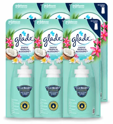Obrázek produktu pro 6 kusů náplně do osvěžovače vzduchu Glade Sense & Spray – exotické tropické květy – 18 ml – výhodný balení