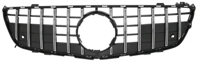 Image de Calandre pour Mercedes Classe SL R231, modèles 2012-2016, style GT-R Panamericana, noire avec accents chromés.
