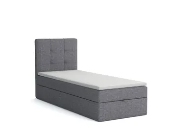 Produktbild von MR GROUP Boxspringbett NAPOLI 70x200 cm Kinderbett, Jugendbett, Einzelbetten, Bett mit Stauraum, Polsterbett Matratze Topper H3 Schlafzimmer, hellgrau