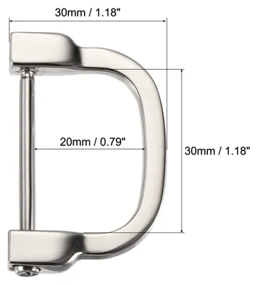 Produktbild von 4stk. U Form Hufeisen D-Ringe Einschraubschnalle fš¹r DIY, Silber Ton 30mm(1,18")
