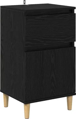 Produktbild von Nachttisch Schwarz Eichen-Optik 40 x 35 x 70 cm Holzwerkstoff