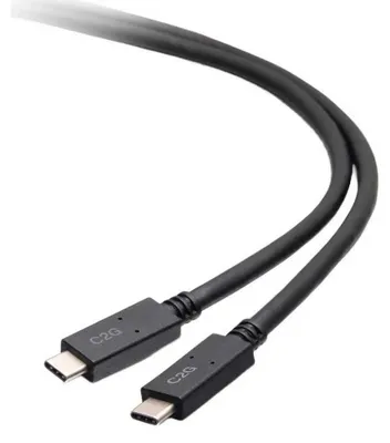 Produktbild von C2G 1,8-m-Kabel USB-C-Stecker auf USB-C-Stecker (20 V 5 A) – USB 3.2 Gen 1 (5 Gbps), 1,83 m, USB C, USB C, USB 3.2 Gen 1 (3.1 Gen 1), 5 Gbit/s, Schwarz