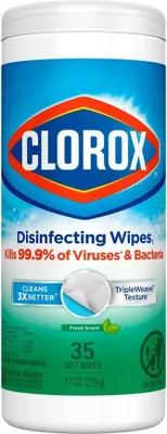 Immagine prodotto di Clorox | Salviette disinfettanti al profumo di fresco - 35 pezzi - Antibatteriche - Per uso domestico e in ufficio