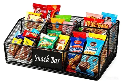 Snackorganizer Metall 5 Fächer 32x21x13 cm schwarz
