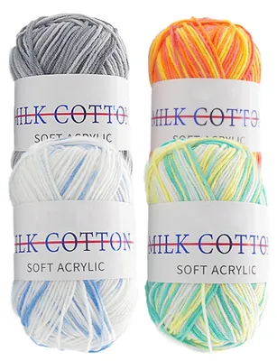 Acrylgarn-Set 6 Farben 50 g/100 m pro Rolle für Häkeln & Stricken
