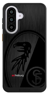 Produktbild von NIVOCASE Hülle für Samsung Galaxy A57 5G  Handyhülle NIVOcore Case Schwarz Metallic Look Offizielles Lizenzprodukt SC Freiburg