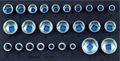 Produktbild von GEDORE 1500 CT1-19 IS Satz Steckschlüsseleinsätze 1/2" in Check-Tool-Modul, 2308924