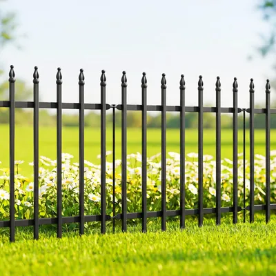 Produktbild von Gartenzaun Zierzaun Gitterzaun - 60 x 60 cm - Metall - Schwarz - 5 Stück - Für Beet und Gartenweg