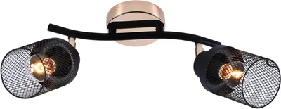 Zdjęcie produktu dla Lampa sufitowa GIASSI złoto-czarna 2xE14x60W metal wym:19,5x40x15cm IP20 Lampex