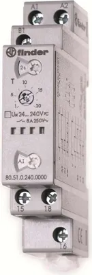 Obrázok produktu pre Finder 80.51.0.240.0000 Časové relé Multifunkčné 1 ks. Časový rozsah: 0,1 s - 24 h 1 prepínací kontakt (805102400000)
