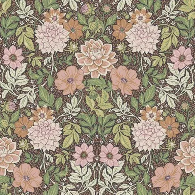 Obrázok produktu pre Borastapeter Tapeta vintage kvety v secesnom štýle zelenáSvetloružová - 660403 - 53 cm x 10,05 m