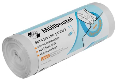 Obrázek produktu pro Odpadkové pytle pytle na odpad - 60 l - 620 x 720 mm - Průhledné - 50 ks