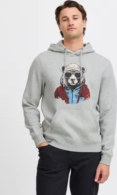 Produktbild von Blend BHSweatshirt Herren Kapuzenpullover Hoodie Sweater mit Kängurutasche Kapuze Print Baumwollmischung Regular fit