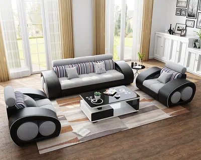 Produktbild von Ledersofa Couch Sofagarnitur Leder 311 Sitzer Garnitur Design Modern Sofa USB